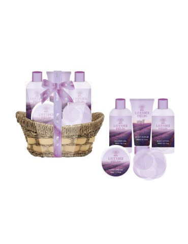Aurora cofre 5 pzas en cesta - Lavanda